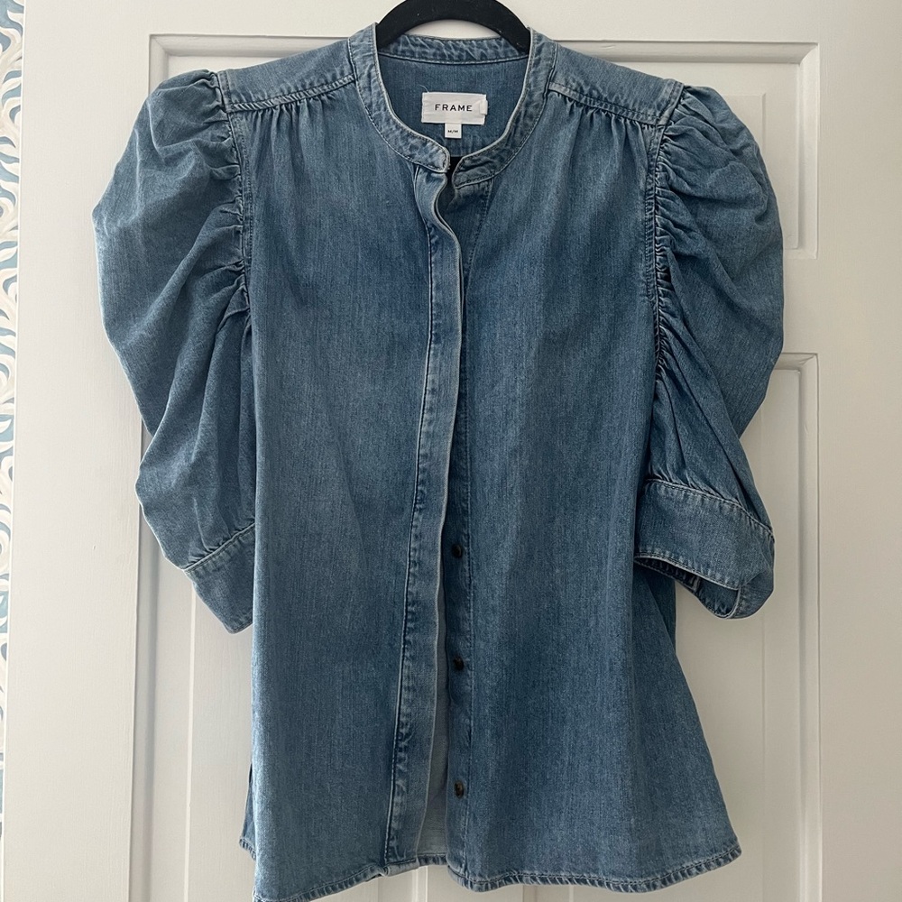 Frame Denim Blue Button-Up Shirt